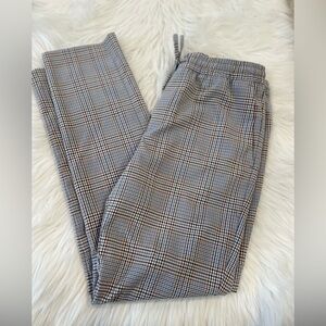H&M | Pull on drawstring plaid trousers - Size small